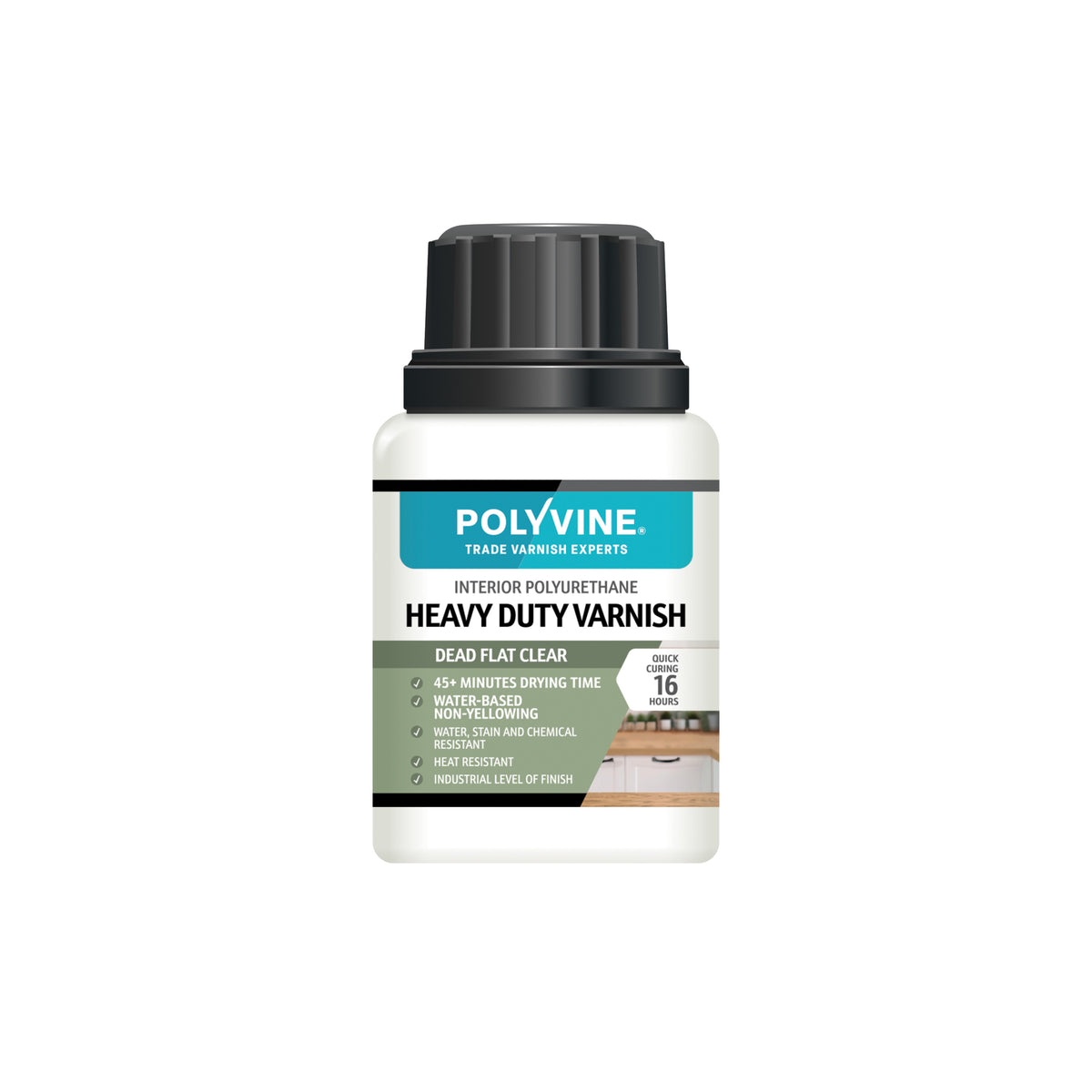 Polyvine Interior Wood Varnish - Dead Flat Finish, Hard Wearing Protection (1 Pint)