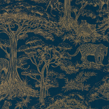 Clarke & Clarke Wallpaper Kisumu Midnight/Luxe W0185/02