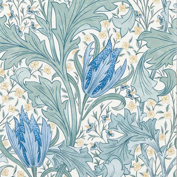 Morris & Co Wallpaper Lent Lily Cornflower Blue MUNW217597