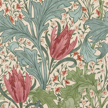 Morris & Co Wallpaper Lent Lily Plum/Bayleaf MUNW217596