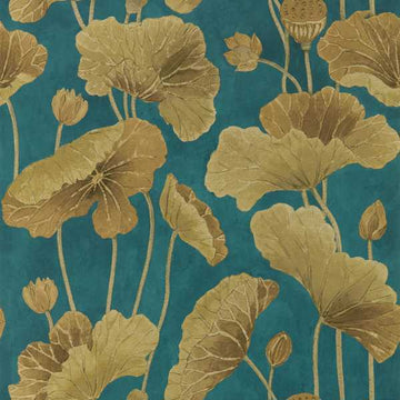 Sanderson Wallpaper Lotus Leaf Midnight/Copper 217127
