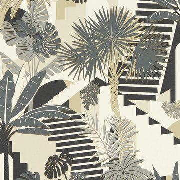 Clarke & Clarke Wallpaper Malindi Charcoal W0186/01