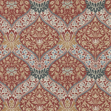 Morris & Co Wallpaper Norbury Slate/Madder MUNW217594