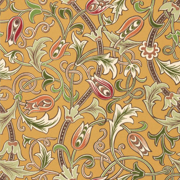 Morris & Co Wallpaper Scrolling Tulip Gold MUNW217564