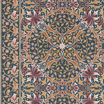 Morris & Co Wallpaper Walthamstow Indigo/Gold MUNW217601