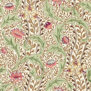 Morris & Co Wallpaper Wild Tulip & Vine Rose/Linen MUNW217579
