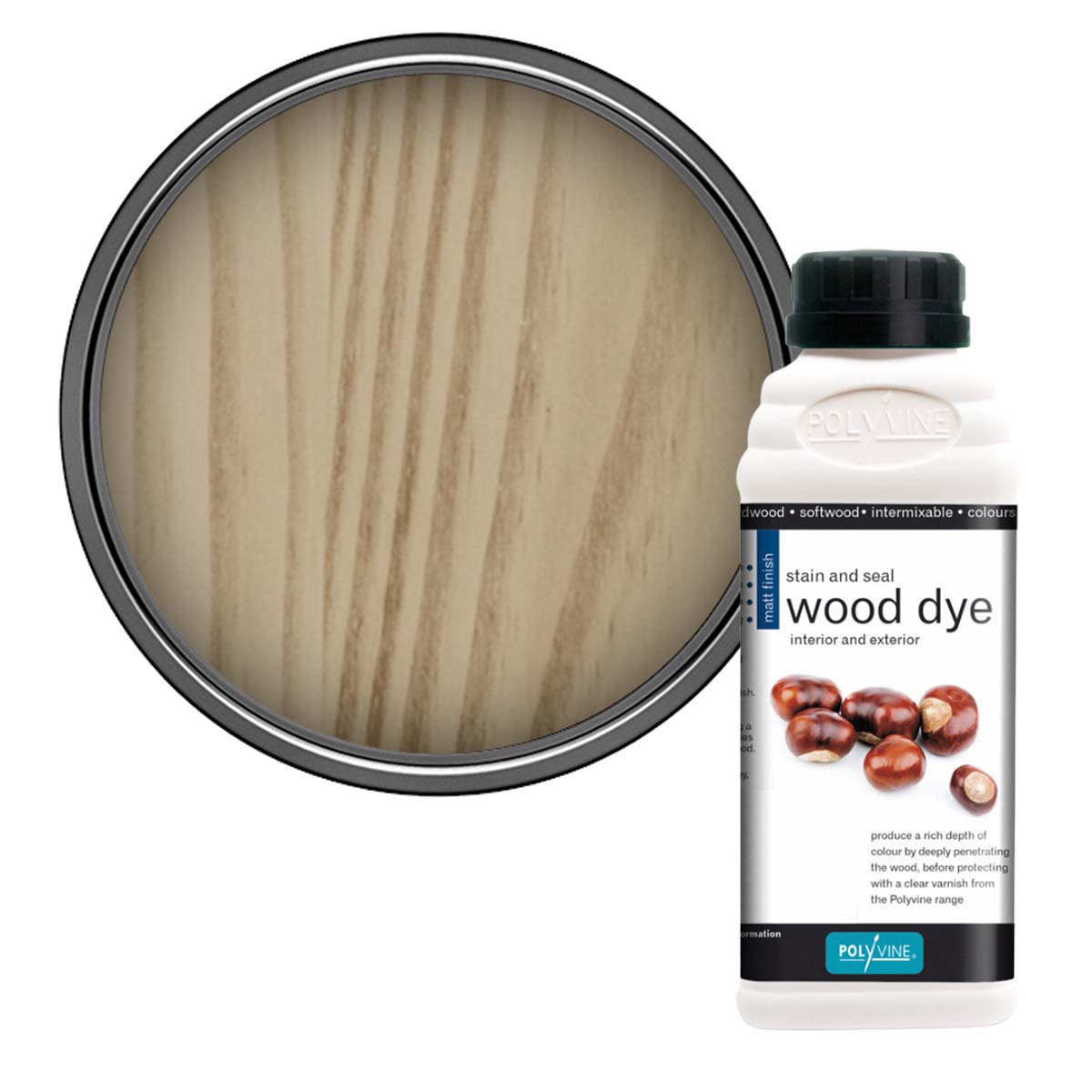 Polyvine Water Based Blue Wood Stain and Sealer - 500ml - Household Wood  Stains 