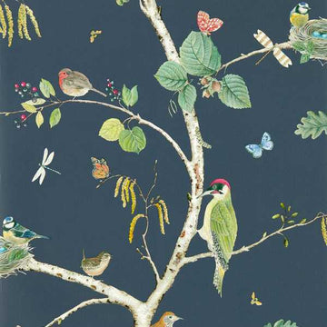 Sanderson Wallpaper Woodland Chorus Charcoal 217231