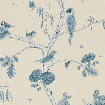Sanderson Wallpaper Woodland Chorus Indigo/Ecru 215705