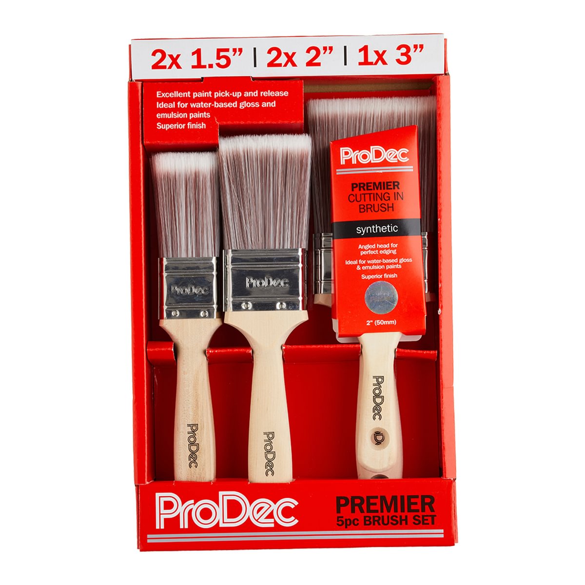 Prodec Premier 6 Piece Synthetic Paint Brush Set packaging
